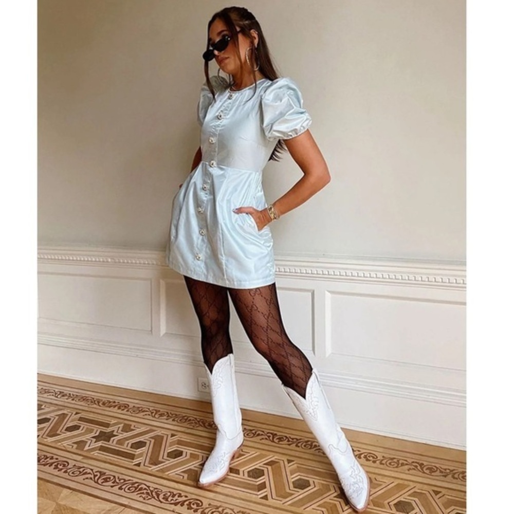 NWT DANIELLE BERNSTEIN PUFF SHOULDER DRESS